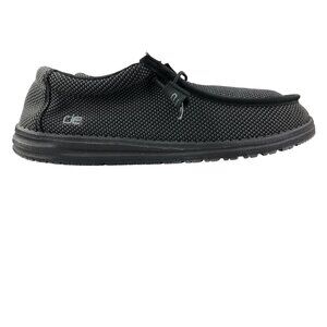Hey Dude Men's Size 9 Wally L Sox Black Easy-On Elastic Laces Casual Shoes